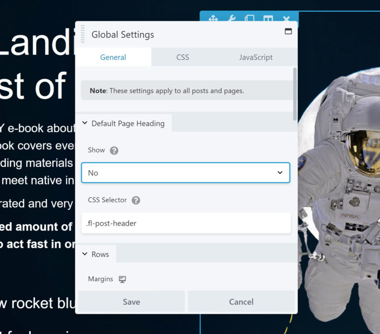 Beaver Builder Global Settings