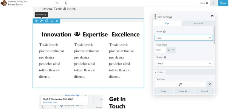 Beaver Builder Row Settings