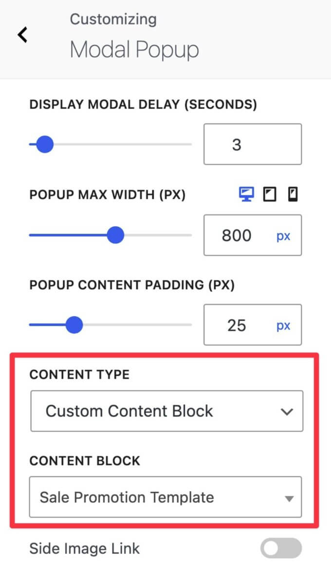 Assign popup template