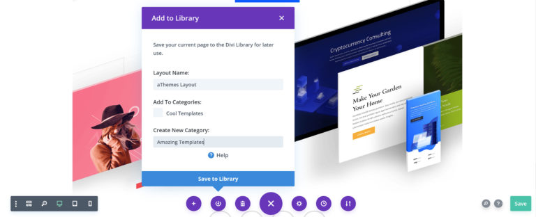 Saving a Layout to Divi Library