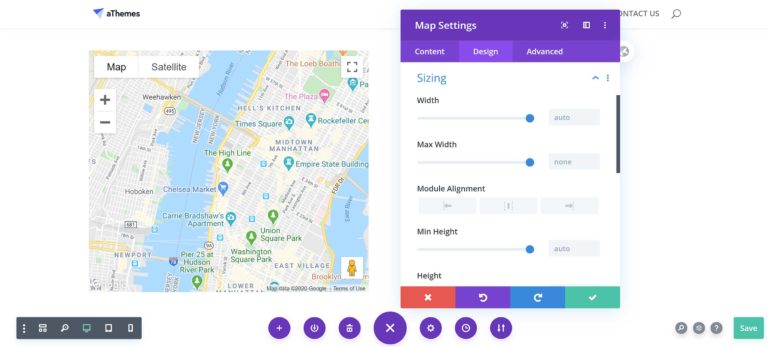 Divi Builder Map Module Settings