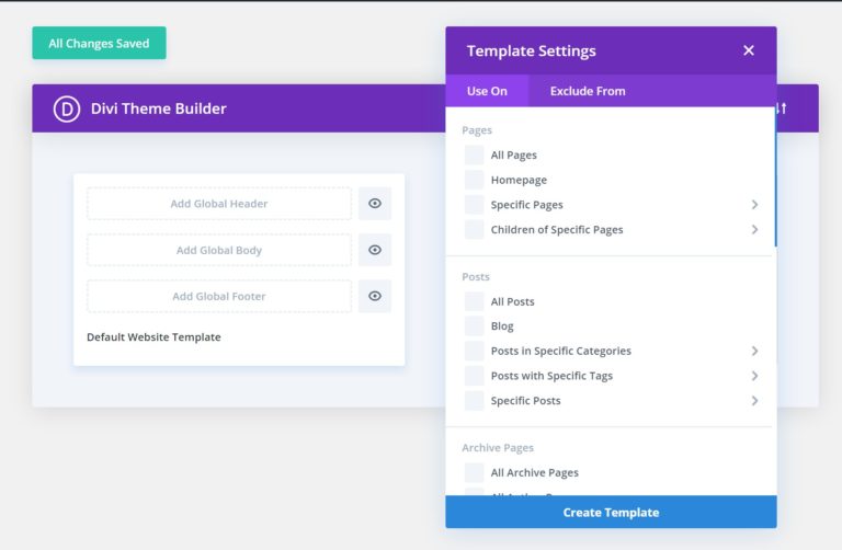 Divi theme builder