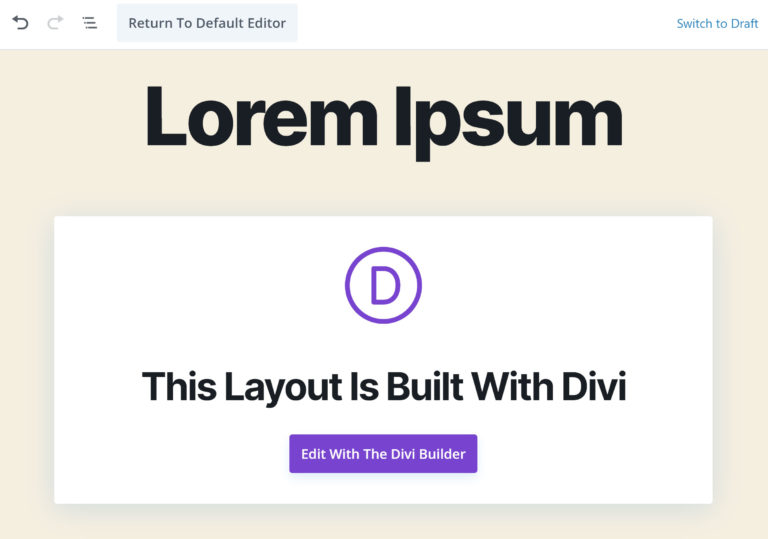 Edit with the Divi Builder