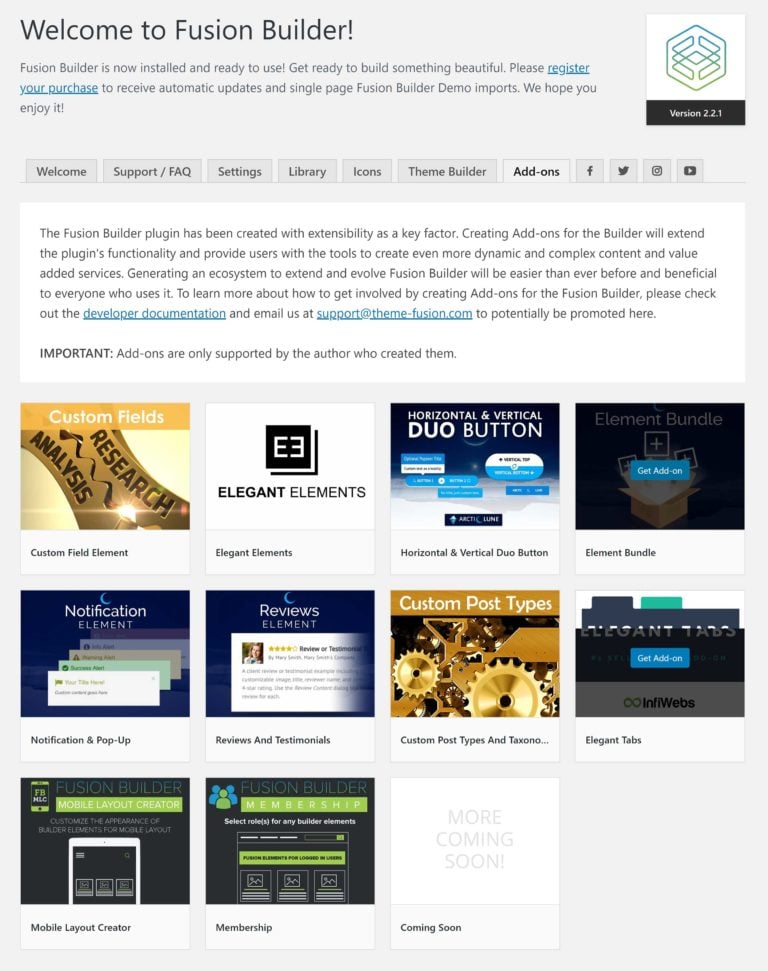 Fusion Builder Add Ons