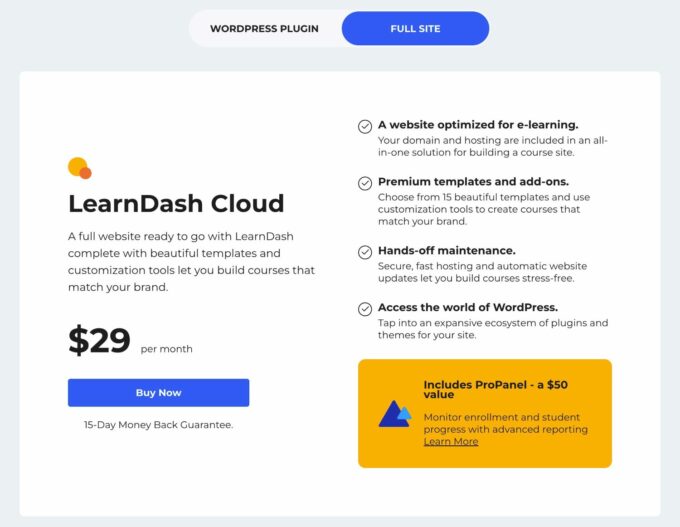 LearnDash Cloud pricing