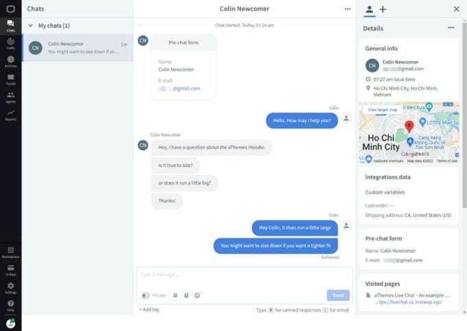 Backend chat interface