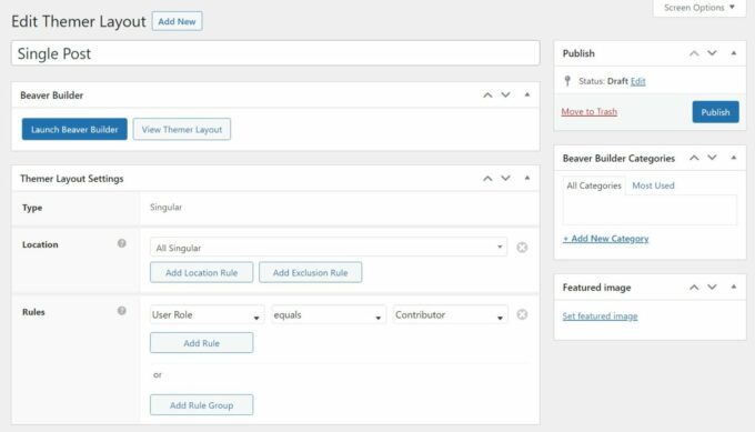 Themer layout settings