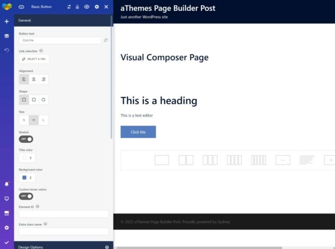 Visual Composer interface