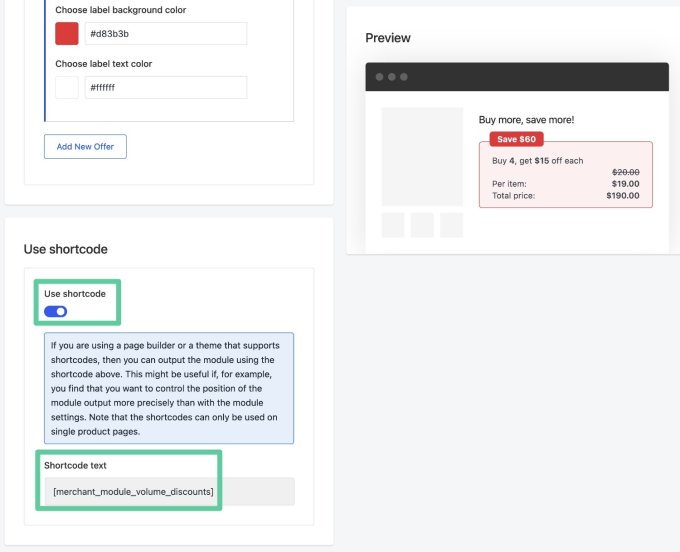 Enabling the manual shortcode placement