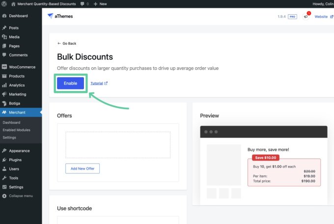 Enable the Bulk Discounts module