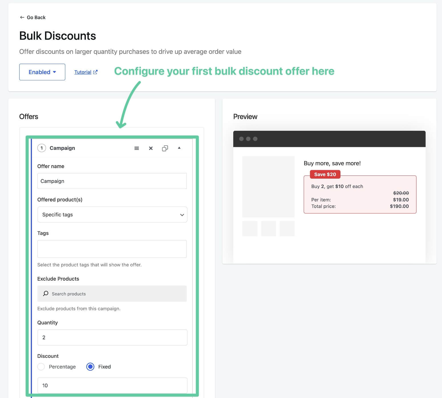 Create your first WooCommerce bulk discount deal