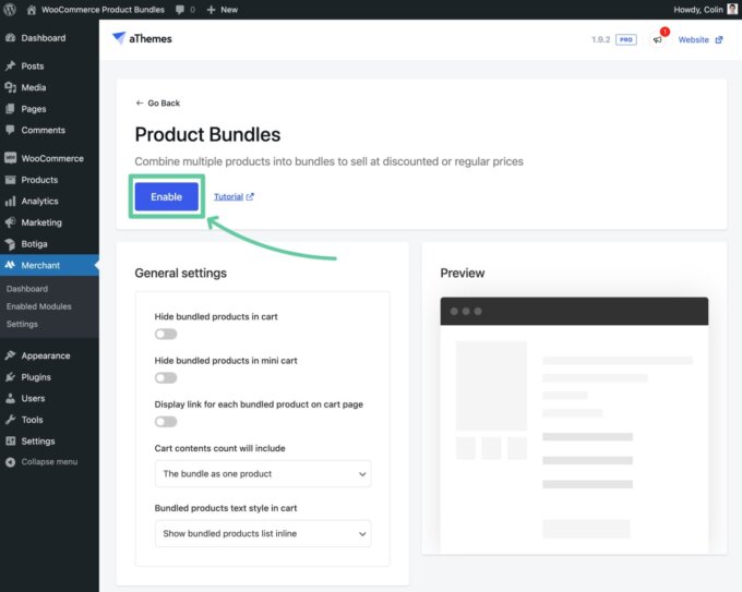 Enable the product bundles feature in Merchant