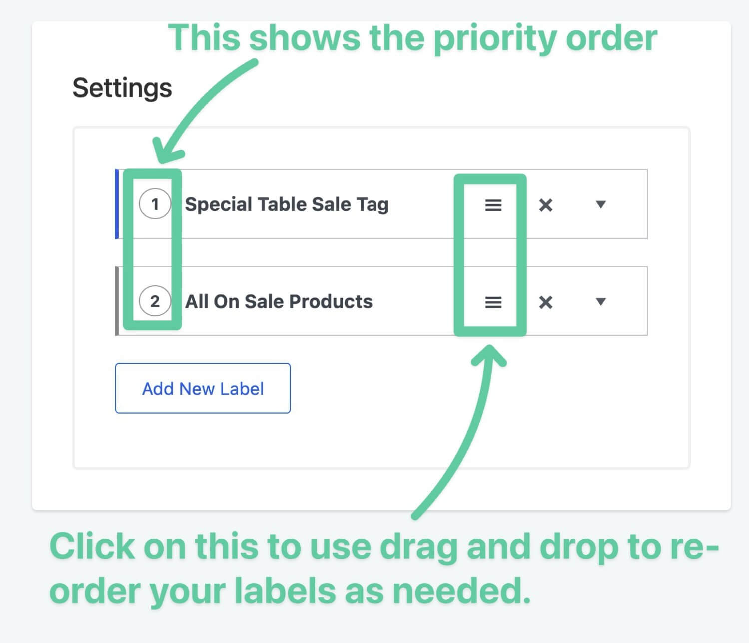 Change sale tag priority ordering