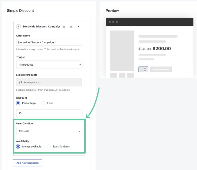 Apply conditions to your storewide sale for user eligibility and scheduling