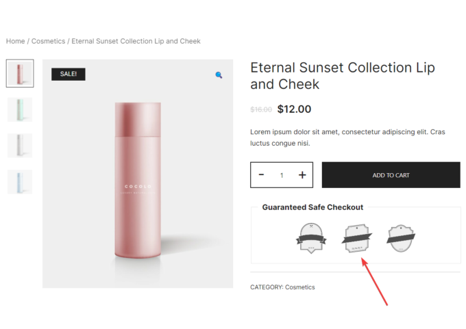 adding trust badges to woocommerce product