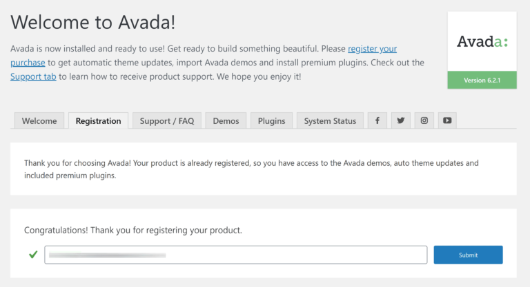 Avada Register Product