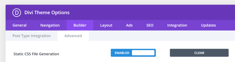 Static CSS File Generation in Divi