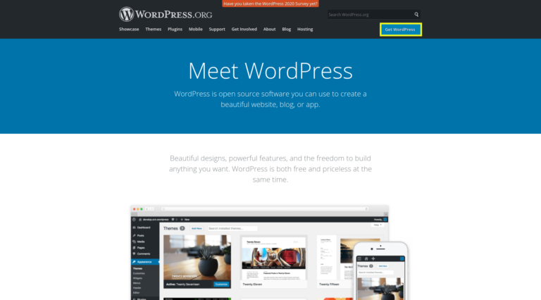 The WordPress.org website.