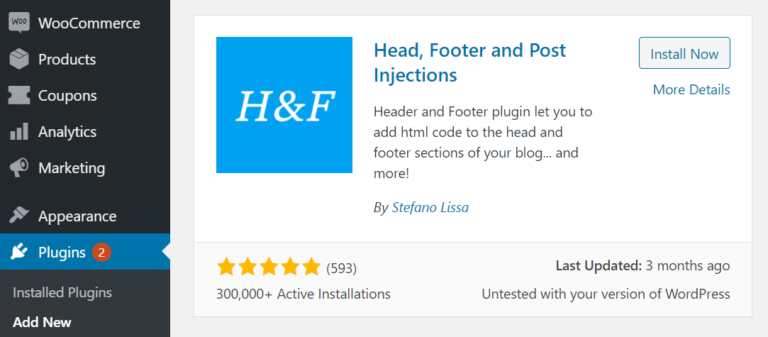 The Head, Footer and Post Injections plugin