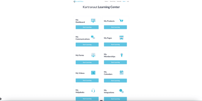 Kartranaut Learning Center, screenshot