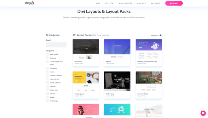 Divi template library