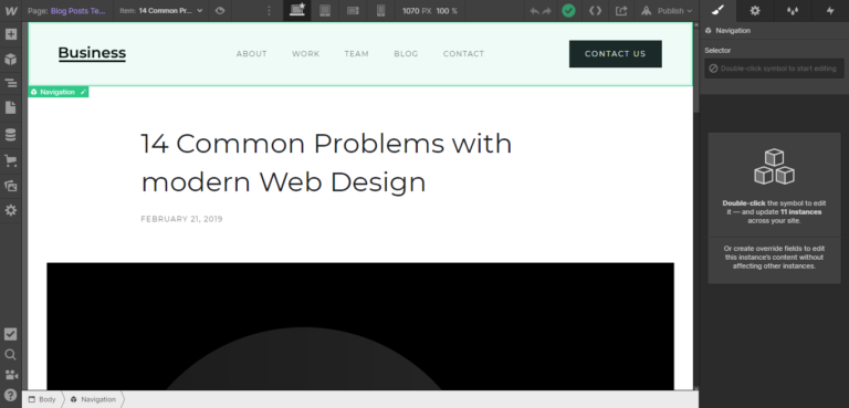 Webflow blogging