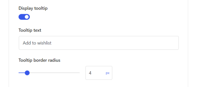 Wishlist tooltip configuration options