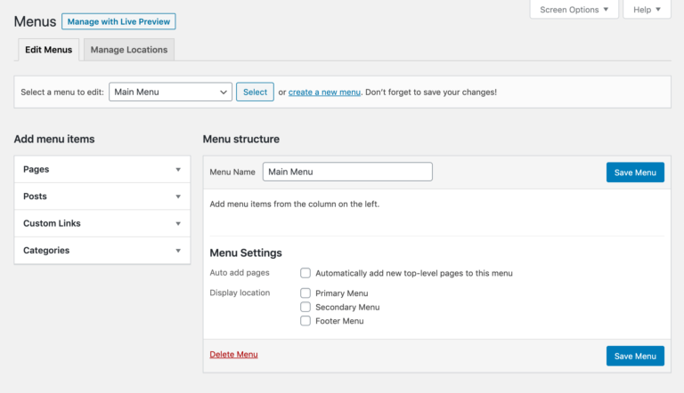 The WordPress Menu Editor