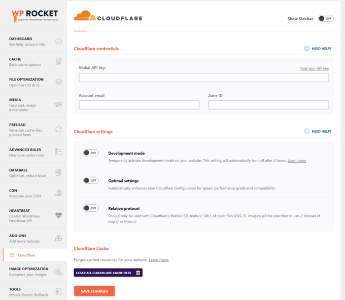 WP Rocket Cloudflare integration